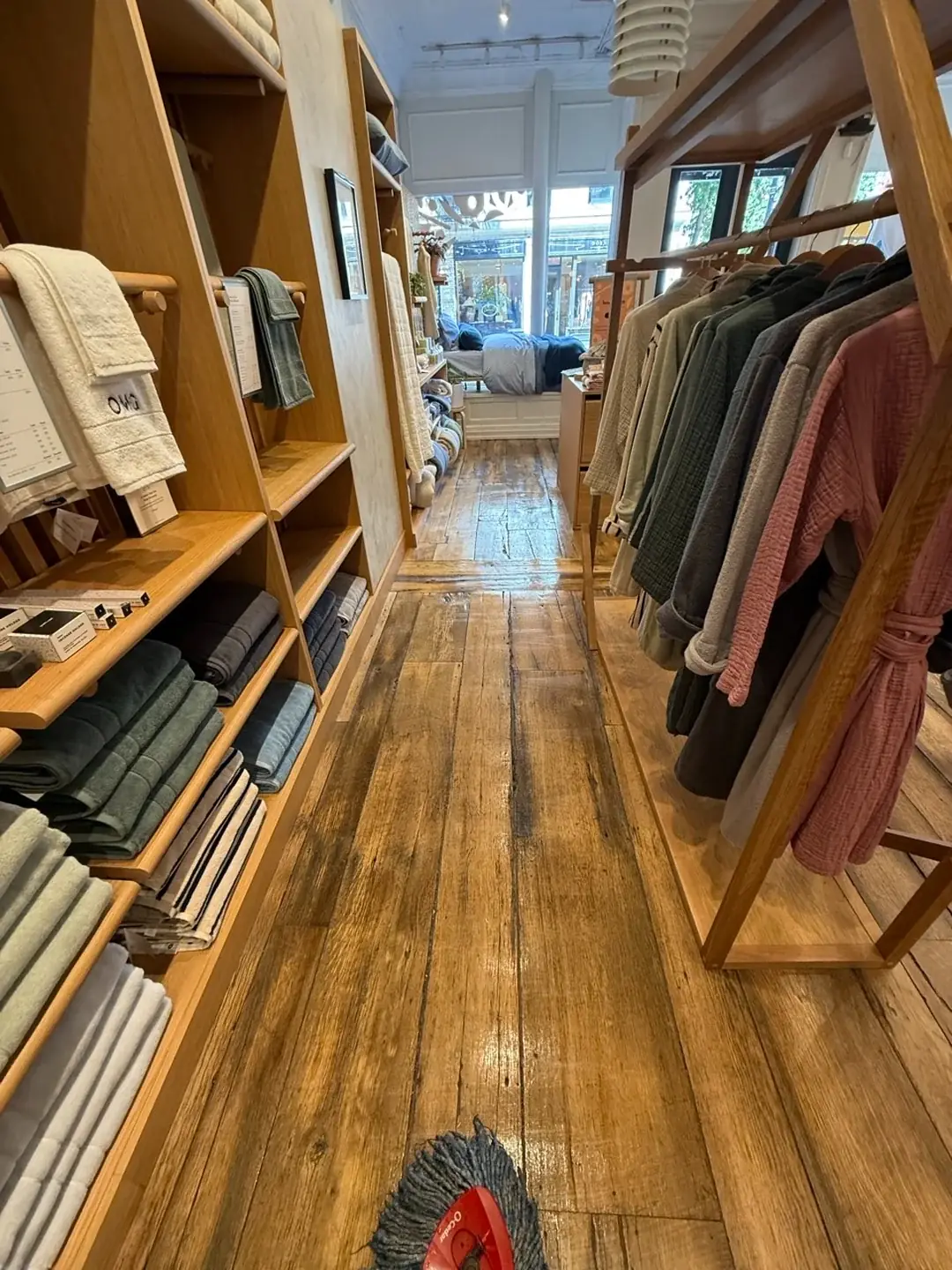 Retail boutique floors after cleaning